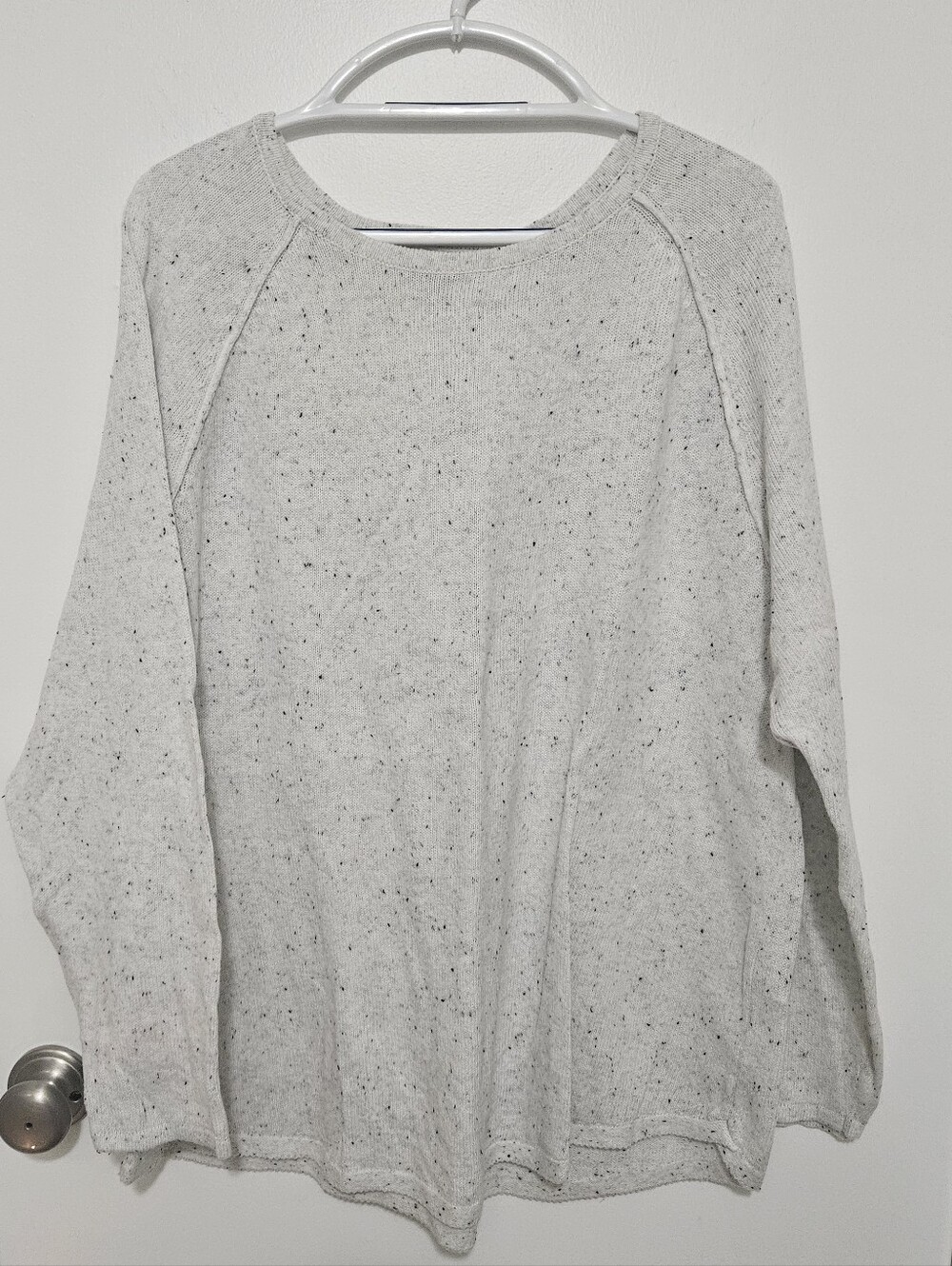 Karen Scott Womens Curved Hem Speckled Crewneck Sweater Plus Size 2X
